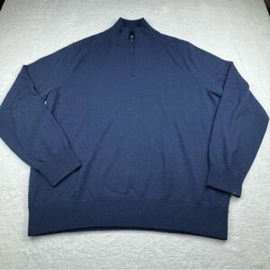 J Crew Mercantile Wool Blend Quarter Zip Sweater. Men’s size XL. Navy Blue.